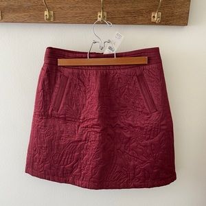 NEW embroidered red wine mini skirt